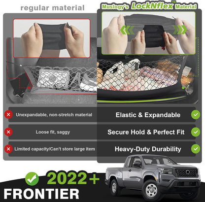 Muslogy Truck Bed Cargo Net Trunk Netting Compatible with 2023-2025 2026 Honda CR-V Accessories, Pickup Cargo Organizer SUV Sedan Storage Net w/Heavy Duty Carabiners - Colors B