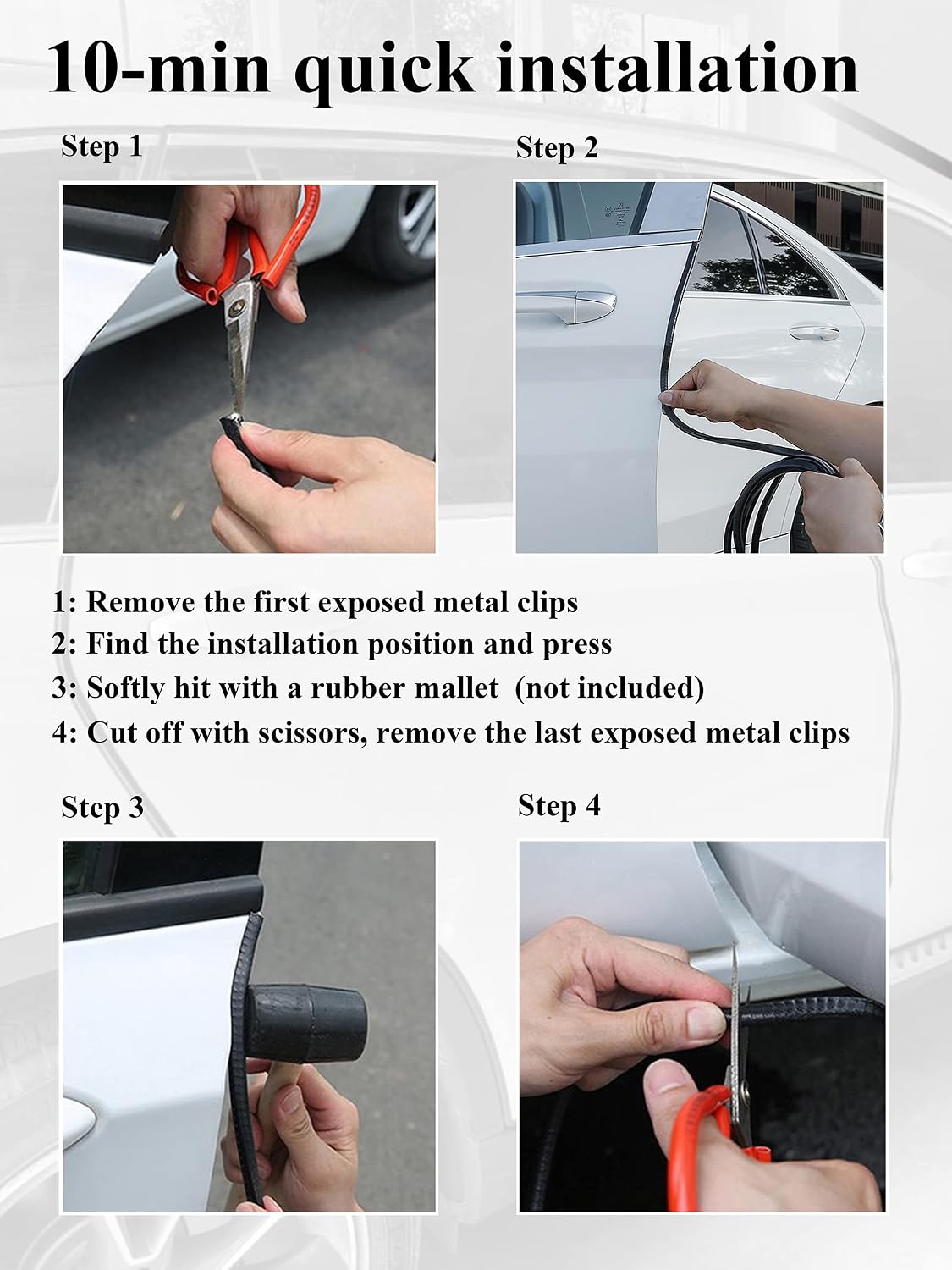 SYOAUTO 32Ft(10M) Door Edge Guard Black Car Guards Protector for Cars Rubber Auto Trim U Shape Build in Metal Sheet No Need Adhesive Easy to Cut Most