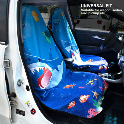 Waterproof Sweating Car Seat Cover for Post Gym Workout, Running, Swimming, Beach and Hiking, Universal Fit Non-Slip Towel Bucket Seat Protector for Cars SUV Trucks, Machine Washable (Grey)