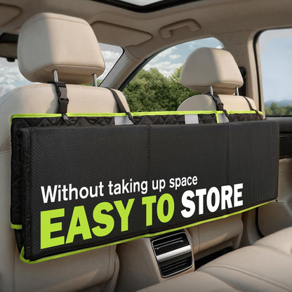Dog Car Seat Cover for Back Seat, Waterproof Leather Fabric Back Seat Extender for dogs 52.4 * 24.4in, Foldable in The Car, Hard PVC Panels Bottom Support to 330 lbs, for Cars/Mid-Size SUV/Small Truck