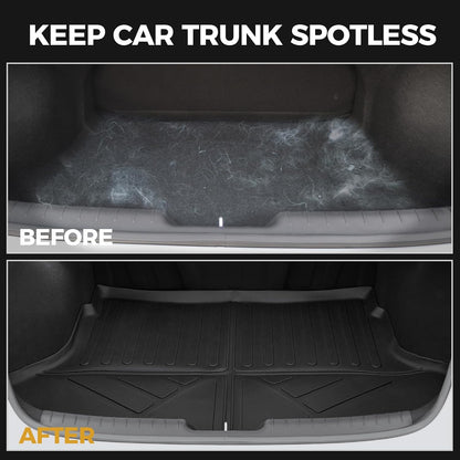 Floor Mats for Hyundai Elantra Gas 2021-2026, All Weather Floor Mats Trunk Cargo Liner and Door Sill Guards Accessories, Full Coverage Set (Not fit Hybrid Models)