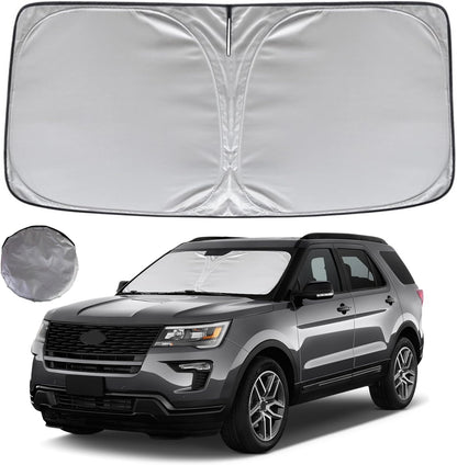 KAYZT Windshield Sun Shade for 2019-2025 2026 Chevy Silverado 1500 /GMC Sierra 1500 2500HD 3500HD Foldable Sunshade Front Window Custom Fit Car Accessories - Colors C
