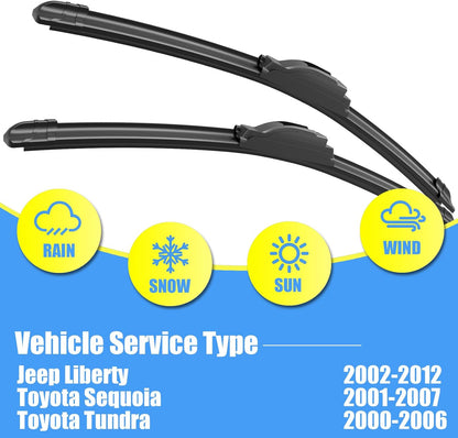 Gavimnal® 28"+17" Silicone Wiper Blades Replacement For Nissan Altima 2007-2015,Maxima 2009-2014,All-Season Front Windshield Wiper Blades(Set of 2)