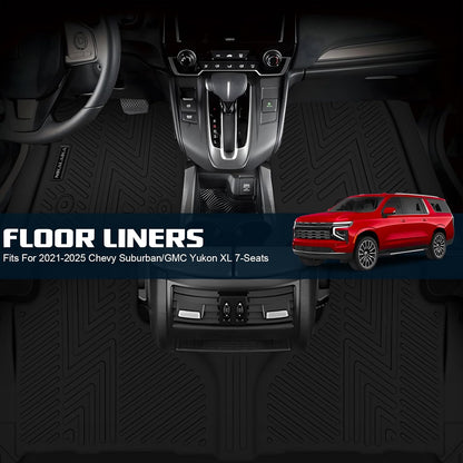 Floor Mats & Cargo Liner & Backrest Mat for 2024 2025 2026 Chevrolet/Chevy Trax All Weather Protection TPE Rubber Full Set Automotive Floor Liners Accessories, Odorless Anti-Slip, Black