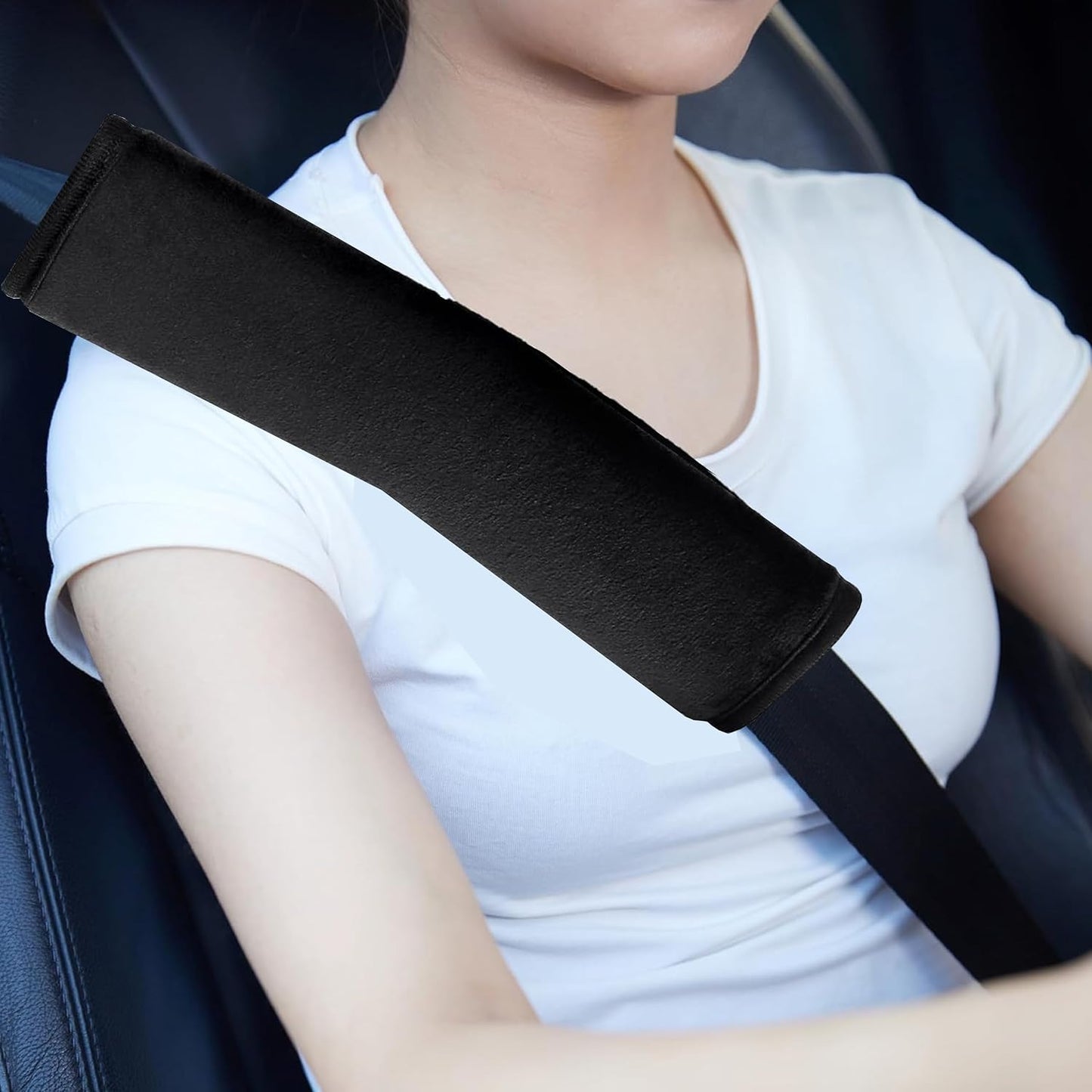 4 Pack seat Belt Cover pad,Seatbelt Cushion,car seat Strap Covers,car seat Belt Cover,car seat Shoulder Strap Pads,Compatible with Most Cars Helps Protect You Neck and Shoulder (Black)