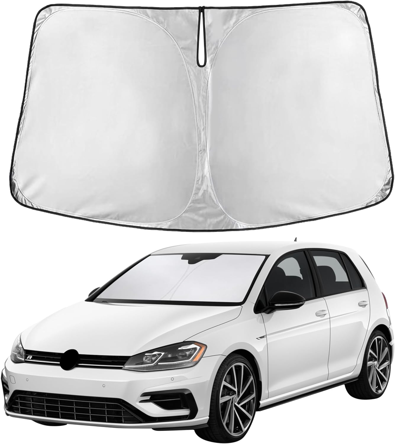 EcoNour Car Windshield Sun Shade | 2025 Upgraded Innovative No-Light-Pass Technology for Maximum Coverage | Foldable Sun Shade Keeps Your Vehicle Cool | Must-Have Car Accessories | Small (59" x 29") - Colors J