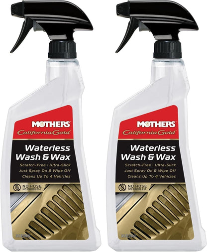 Mothers California Gold Waterless Wash & Wax, 24 oz. — Quick & Easy Car Care Without Water, Spray On & Wipe Off Ultra-Slick Formula Safely Removes Dirt & Grime Scratch-Free (05644)