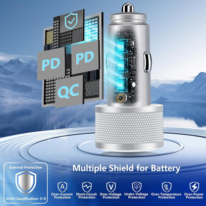 USB C Car Charger, Rombica 2Pack 3-Port 67W Dual PD USB-C&USB-A Car Power Cigarette Lighter USB Charger 3 in 1 PD/QC Type C Fast Car Charge for iPhone 17 17 Pro Max 16 15 14 13 12/Galaxy S26 S25/Pixel