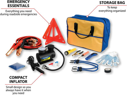 Performance Tool W1555 Deluxe Roadside Emergency Assistance Kit With Jumper Cables