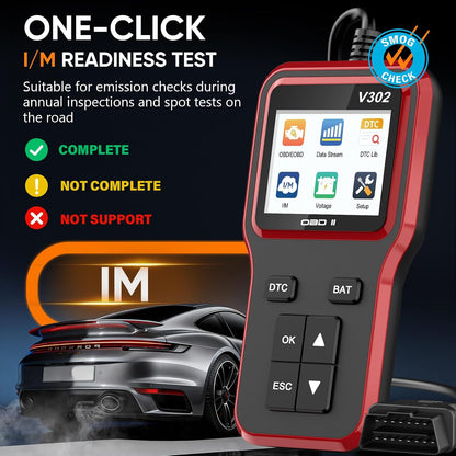 OBD2 Scanner with Battery Tester - Vehicle Code Reader for Check Engine Light, Plug and Play, Car Scanner Diagnostic Tool for All OBDII Vehicles After 1996