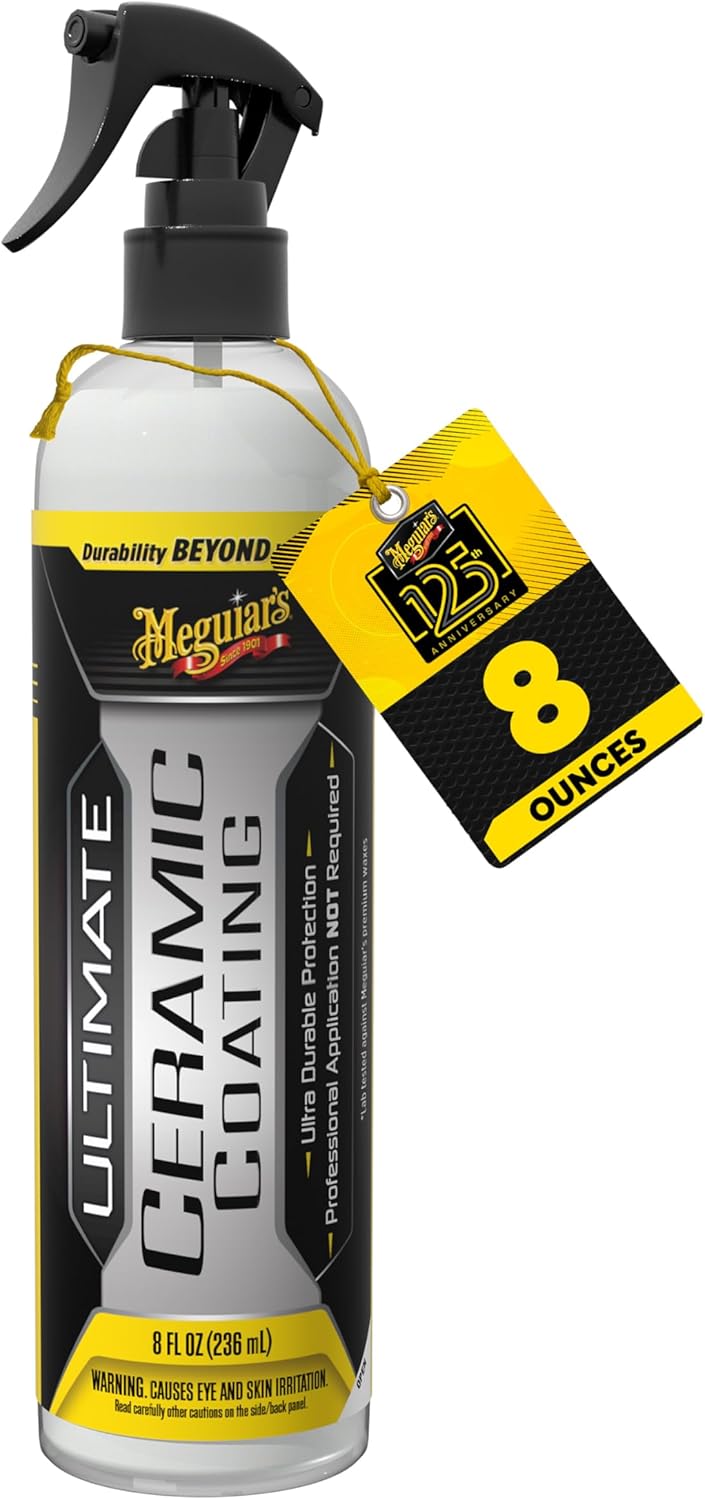 Meguiar's Ultimate Ceramic Coating - Ultra-Durable Cutting-Edge Ceramic Protection with Excellent Water Beading While also increasing gloss, Slickness, and Concealing Minor Paint Defects - 8oz Spray