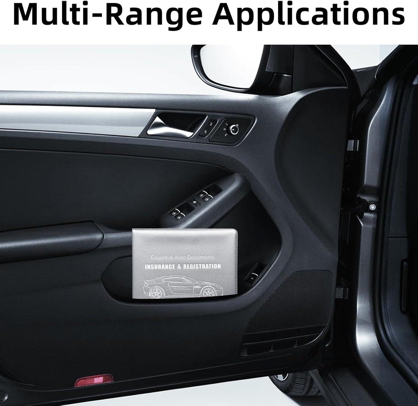 Ziciner Car Registration Insurance Holder, 2Pack Essential Auto Card Document Glove Box Organizer with Touch Fastener, Vehicle Interior Accessories Perfect for Most Car, Truck, SUV (Red/Small Car)