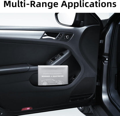 Ziciner Car Registration Insurance Holder, 2Pack Essential Auto Card Document Glove Box Organizer with Touch Fastener, Vehicle Interior Accessories Perfect for Most Car, Truck, SUV (Red/Small Car)