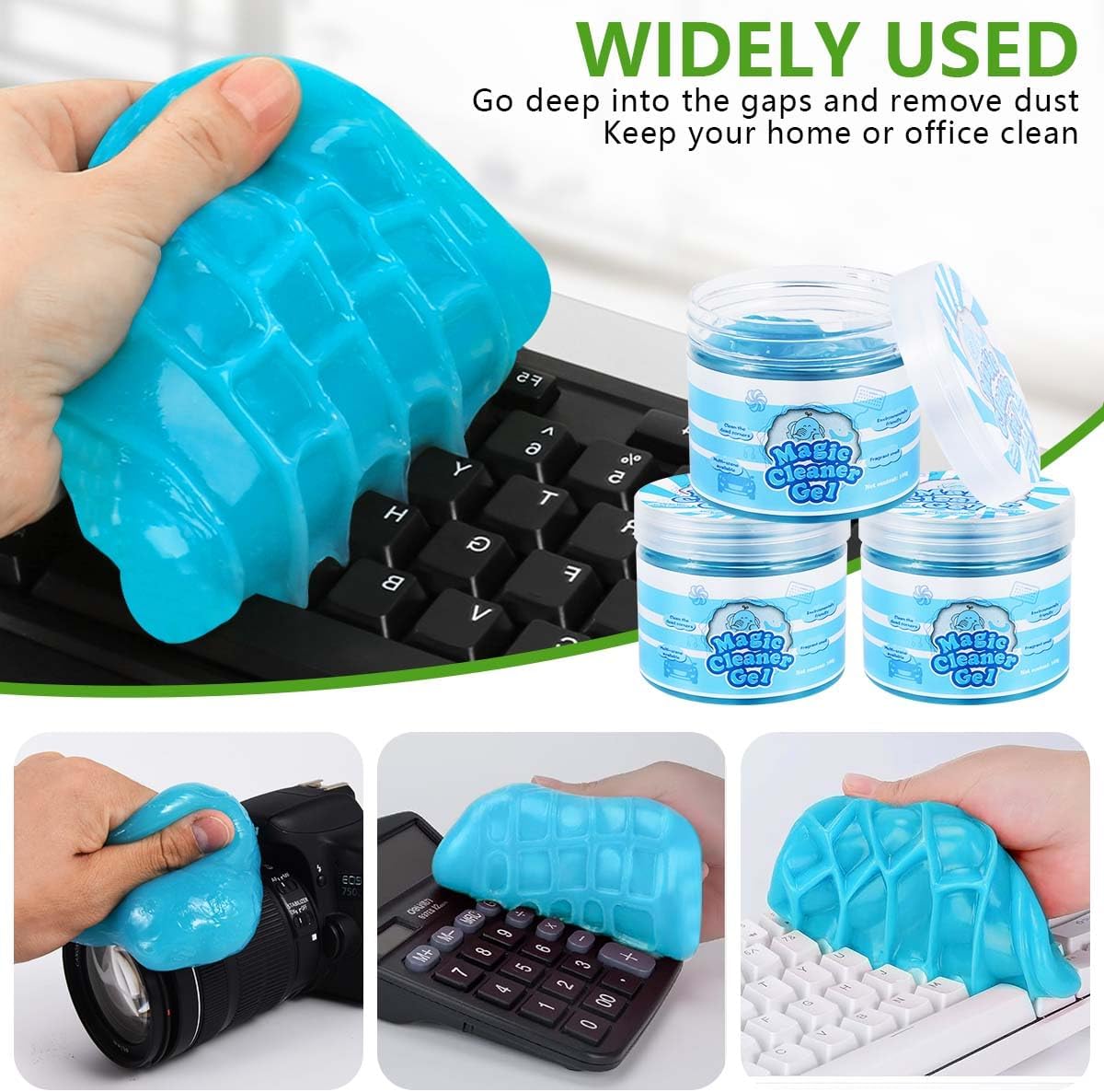 SenseYo 2 Pack Car Cleaning Gel Slime Clean Putty Dust Remover Car Interior Cleaner Kit Supplies Accessories Auto Detailing Tools for Air Vents Consoles Cup Holders Keyboards Notebook Camera