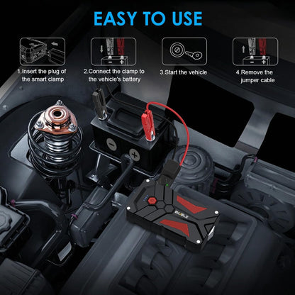 Jump Starter Car Jump Starter Auto Battery Booster Pack 5000A Peak 12V with USB-C Quick Charge,Lithium Jump Box with LED Light(Up to 7.0L Gas or 5.5L Diesel Engine)