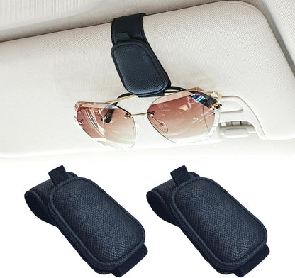 Yuoyar 2 Packs Magnetic Sunglass Holder for Car Visor (Grey) | Magnetic Interior Car Accessories