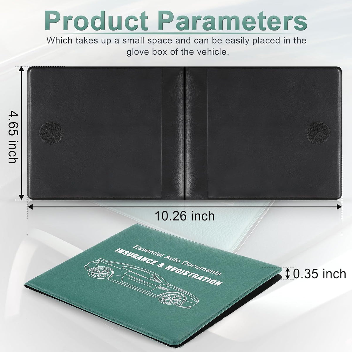UYYE Car Registration and Insurance Card Holder, Vehicle Glove Box Car Organizer, Interior Car Accessories for Documents, Cards, License - 2 Pack