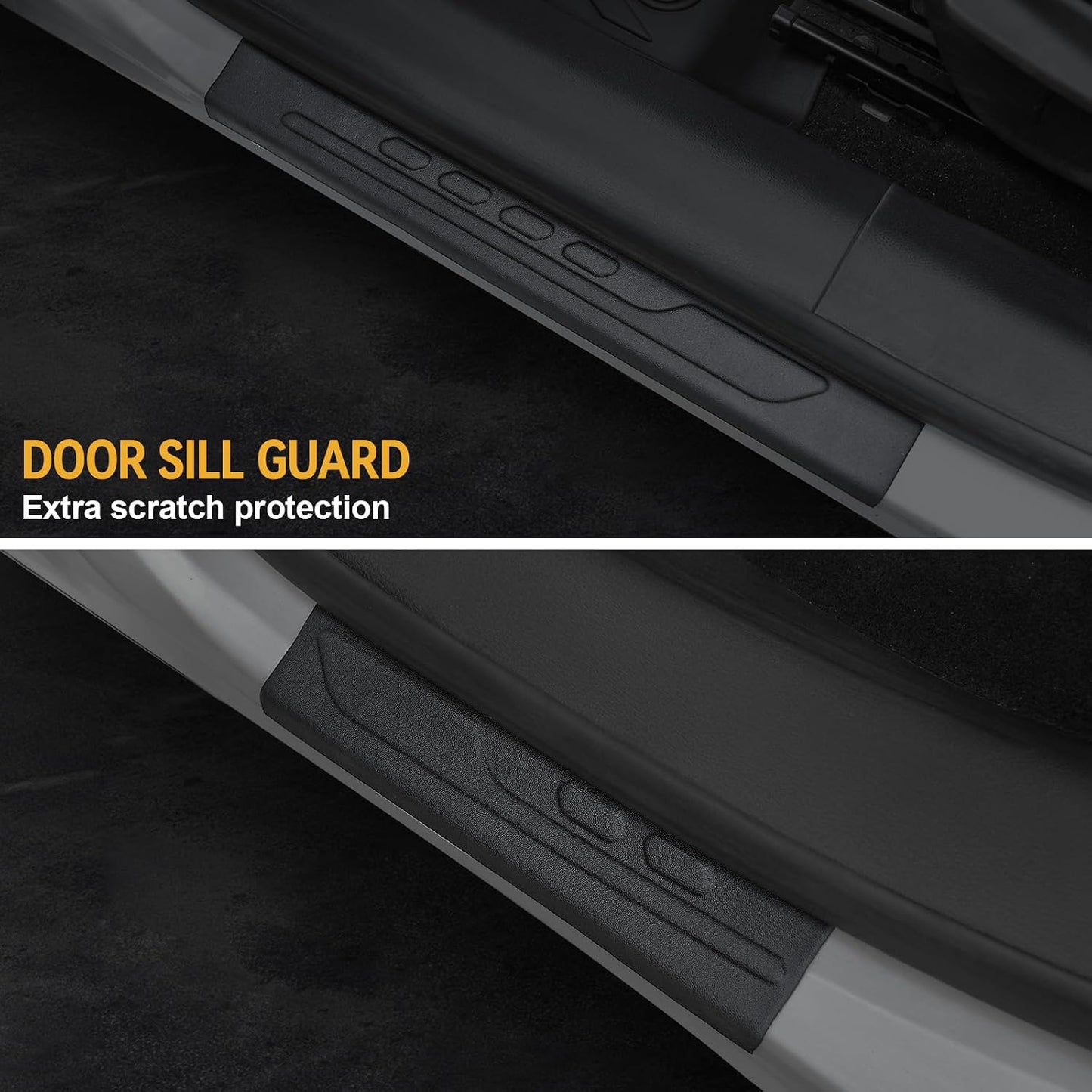 Floor Mats for Jeep Cherokee 2019-2023, All Weather Floor Mats Trunk Cargo Liner with Backrest Protectors and Door Sill Guards Accessories, Full Coverage Set