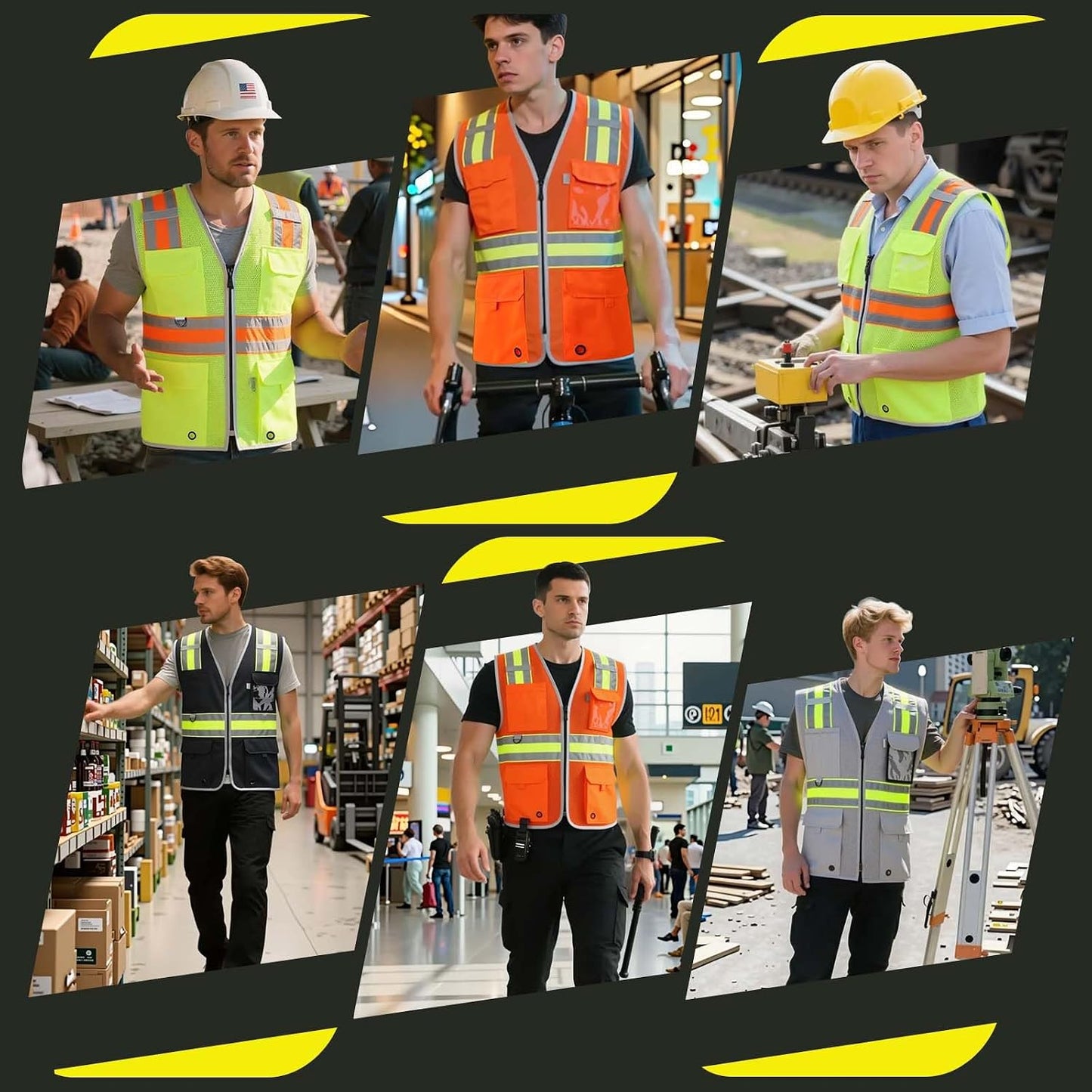 JKSafety Safety Vest for Men Women Hi Vis Relfective Vest with Pockets High Visibility Meet ANSI Standard