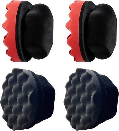Tire Shine Applicator Pads, 2 Pcs Tire Dressing Applicator, Reusable Tire Shine Sponge Wave Contoured for Car Detailing, 3.15inch