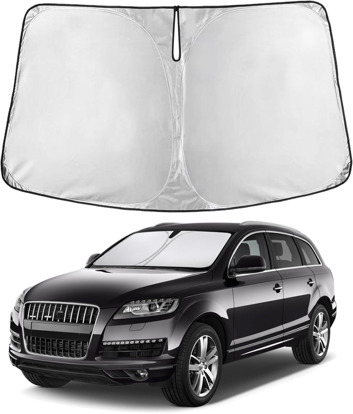 EcoNour Car Windshield Sun Shade | 2025 Upgraded Innovative No-Light-Pass Technology for Maximum Coverage | Foldable Sun Shade Keeps Your Vehicle Cool | Must-Have Car Accessories | Small (59" x 29") - Colors H