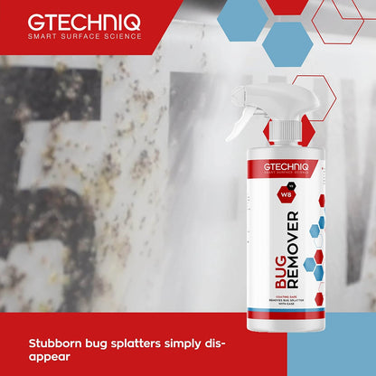 Gtechniq W8 Bug Remover for Cars 250ml | Non-Caustic Cleaner Removes Tough Bug Splatter and Stains, Safe on All Surfaces