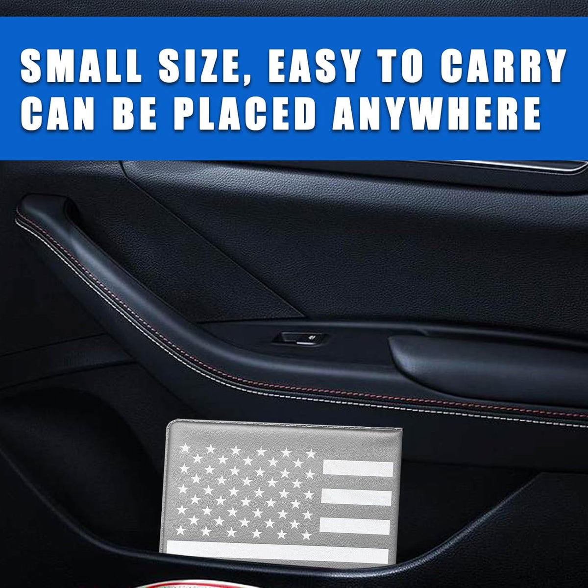 Ziciner Car Registration Insurance Holder, 2Pack Essential Auto Card Document Glove Box Organizer with Touch Fastener, Vehicle Interior Accessories Perfect for Most Car, Truck, SUV (Red/Small Car)