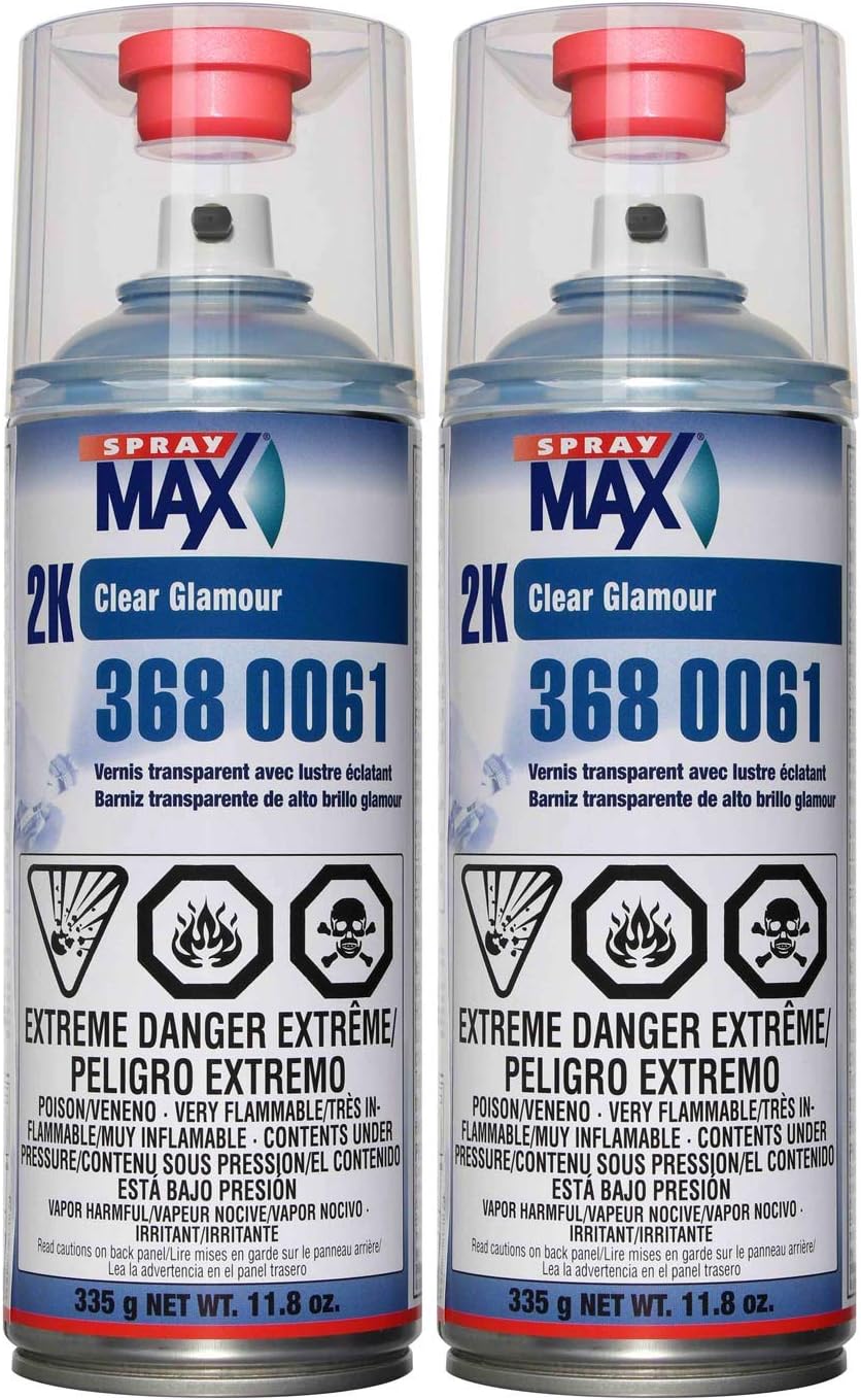 SprayMax 2K Glamour High Gloss Clear Coat | 2K Automotive Clear Coat Spray Paint | High Gloss Finishing Spray | UV-Resistant, Scratch & Gasoline Resistant | Professional Grade 11.8 oz