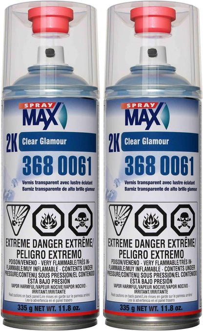 SprayMax 2K Glamour High Gloss Clear Coat | 2K Automotive Clear Coat Spray Paint | High Gloss Finishing Spray | UV-Resistant, Scratch & Gasoline Resistant | Professional Grade 11.8 oz