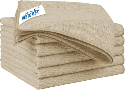 HOMEXCEL Microfiber Cleaning Cloth 12 Pack, 12.5 x 12.5 inch Microfiber Towels for Cars, Ultra Absorbent Washing Cloth, Lint Free Streak Free Cleaning Rags for Car, Kitchen, and Window (Grey)