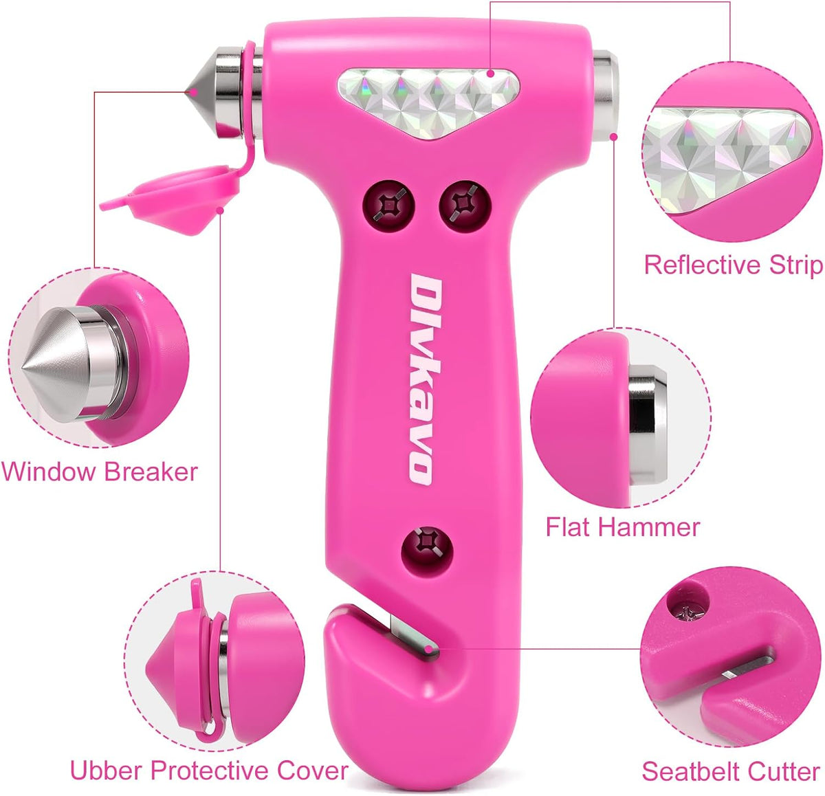 Window Breaker, 3-in-1 Emergency Escape Tool with Car Safety Hammer and Seat Belt Cutter, Safety Emergency Car Escape Tool, Road Trip Essential and Must Haves