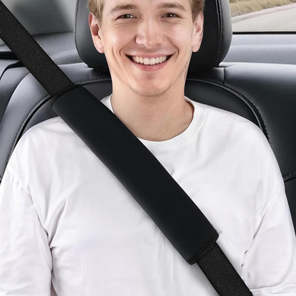 Extra Long Car Seat Belt Cover, 2Pack Waterproof Seatbelt Shoulder Pad for Comfortable Driving, Soft Seatbelt Strap Covers for Adults Kids Women & Men, Machine Washable, Grey