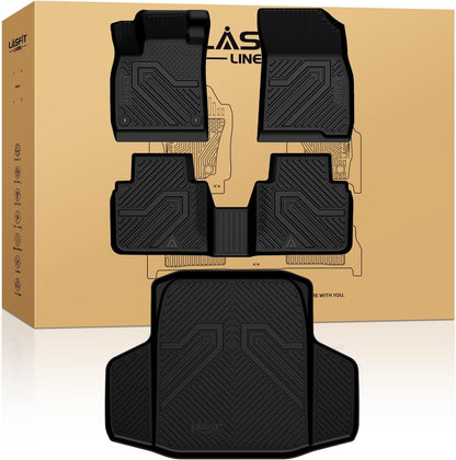 LASFIT Floor Mats for Honda CR-V 2026 2025 2024 2023 (Gasoline & Hybrid & e:FCEV), All Weather TPE Custom Fit Anti-Slip Pet Friendly Car Liners, 1st & 2nd Row Black
