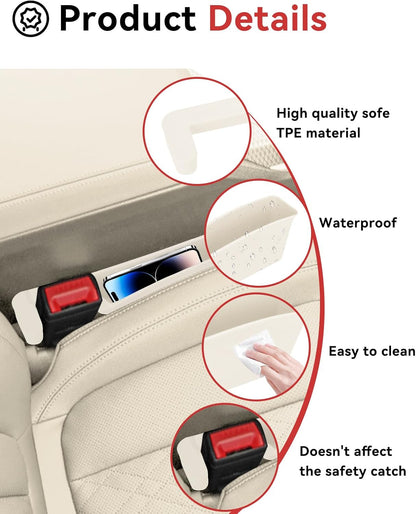 Car Seat Gap Filler, Seat Gap Organizer with Phone Holder, Car Seat Accessories, Car Organizer Fit Car SUV Truck-2PCS Black