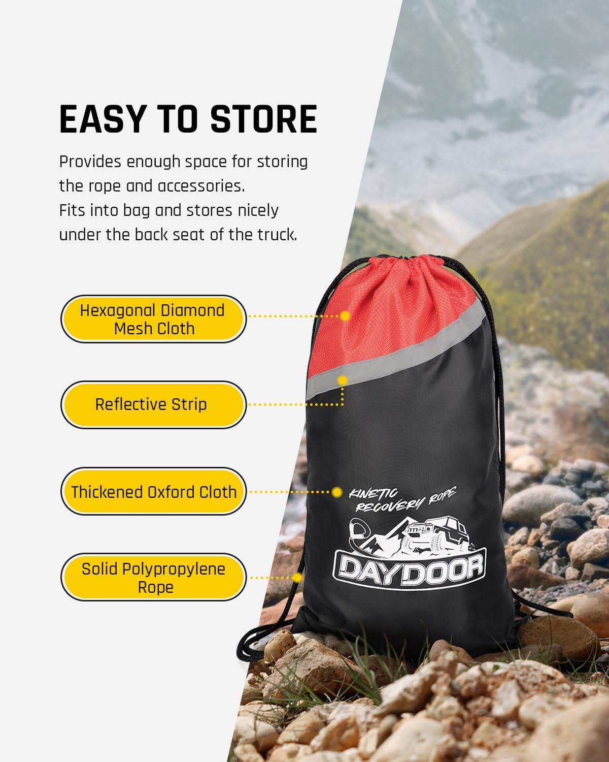 DAYDOOR Recovery Tow Rope Kit with 2 Soft Shackles, 7/16 Inch x 30 ft 31,200 Lbs UHMWPE Tow Strap, Synthetic Towing Rope Recovery Kit for ATV, UTV, SUV, Cars (Gray)