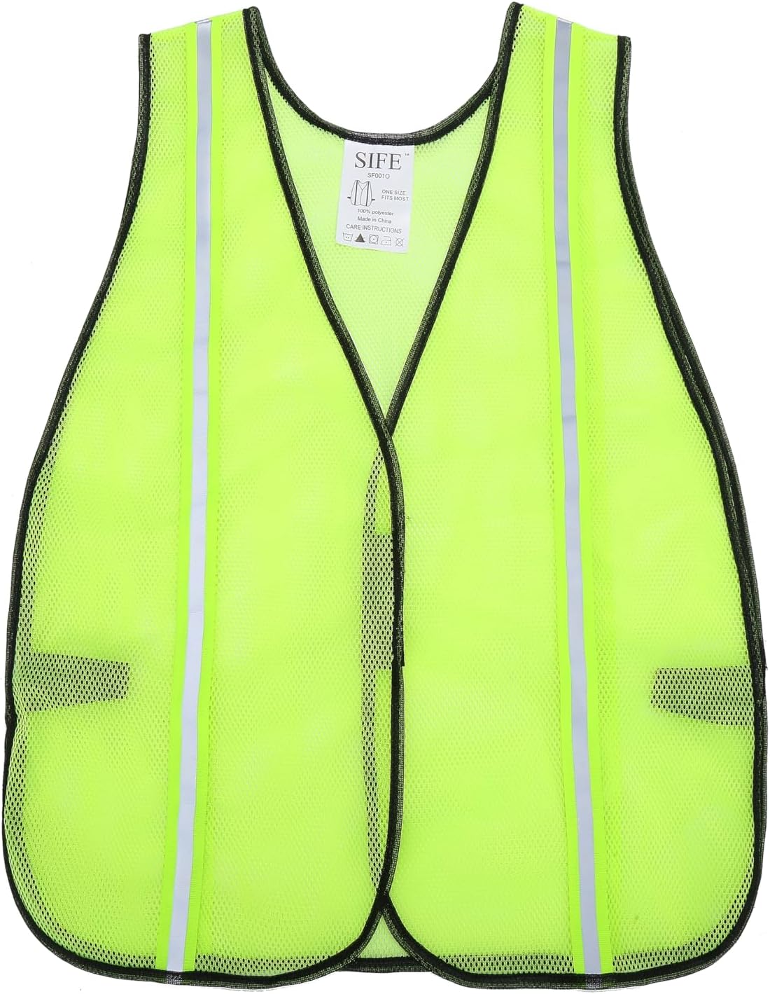 SIFE 10 Pack High Visibility Reflective Safety Vest,Made from Breathable and Neon Orange Mesh Fabric with Stretchable design,light weight for Man and Woman(Orange, 10 pack)