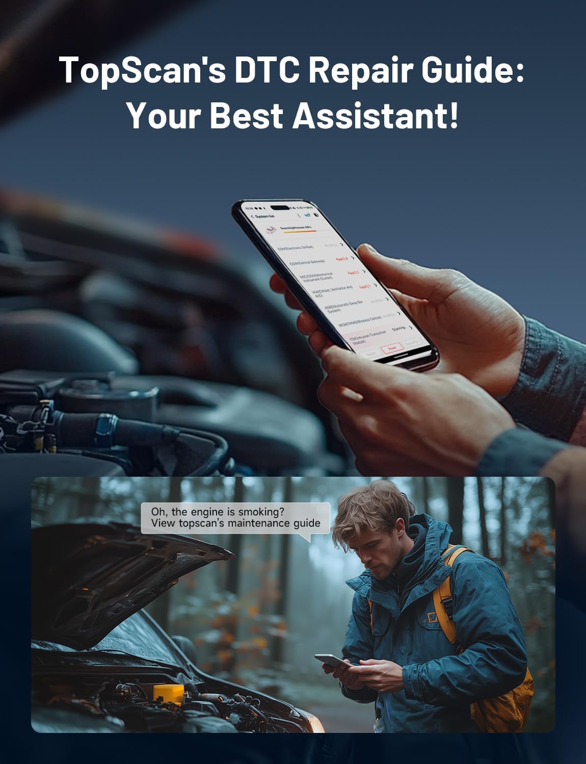 TOPDON TopScan Lite OBD2 Bluetooth Scanner, Bi-Directional All System Diagnostic Tool with AI Assistant, 8 Resets, Repair Guides, Performance Test, FCA AutoAuth & CAN-FD for iOS Android