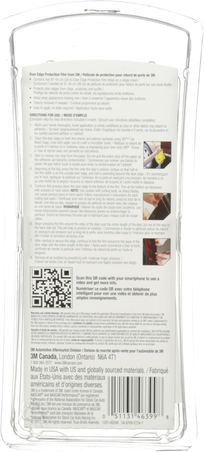 3M Door Edge Protection Film, 36 Inch, Protect Door Edges From Chips, Scratches, and Scuffs, No Tool Required, Yellowing and Staining Resistant, Professional Grade Solution (08582)