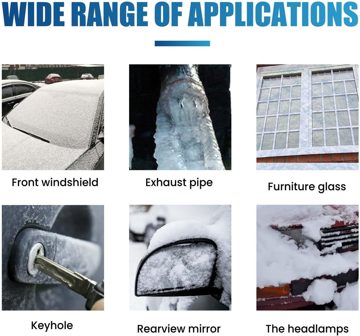 Windshield Deicer Spray for Car, Multi-Surface De-ice Spray Melts Ice & Frost, Safe for Windows, Mirrors, Headlights, Door Locks, Essential Winter Car Care Product (2)