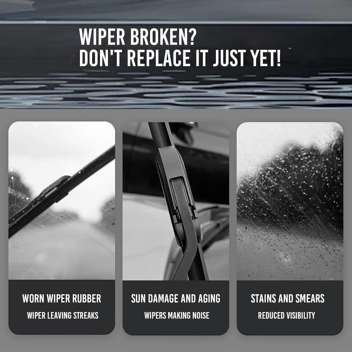 Windshield Wiper Restoration Tool: Fix Squeaks/Streaks in 30 Seconds | Extend Wiper Life 3X (RV/Trailer Ready for Clear Road Trip Visibility)