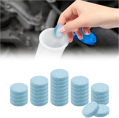 30PCS Car Windshield Washer Tablets,Windshield Washer Fluid Tablets Provide Clear Visibility,Universal Washers Fluid Concentrated Solid Effervescent for Automotive Glass,Window (30pcs)