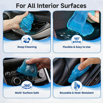 toretark Car Cleaning Gel – Reusable Interior Car Cleaner Putty, Natural Auto Detailing Slime for Vents & Crevices, Universal Car Accessories Gift for Men & Women, Blue