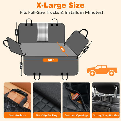 URPOWER Dog Car Seat Cover for Pets 100% Waterproof Seat Cover Hammock 600D Heavy Duty Scratch Proof Nonslip Durable Soft Back Seat Covers for Cars and SUVs