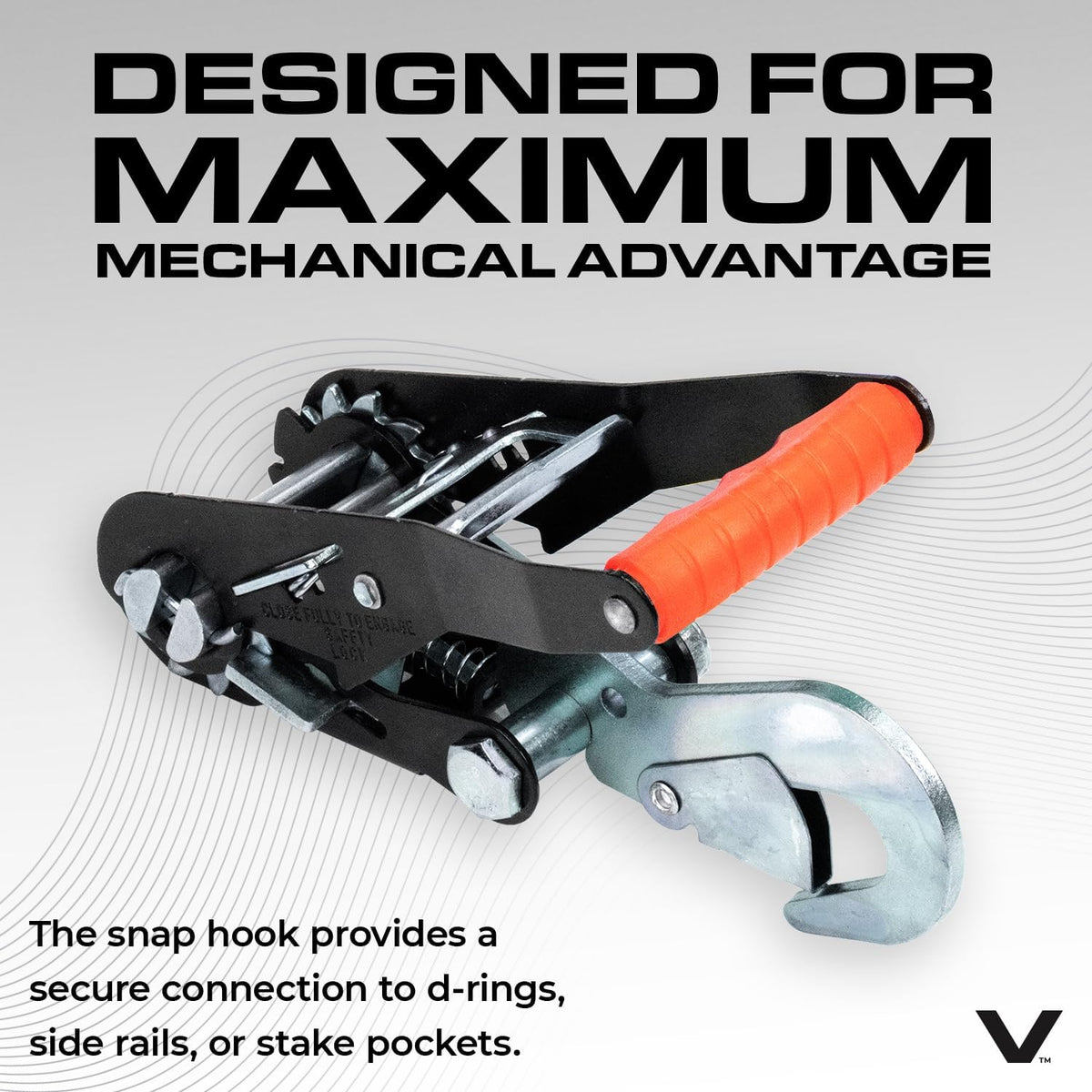 VULCAN Car Tie Down with Flat Hooks - Lasso Style - 2 Inch x 96 Inch - 4 Pack - Silver Series - 3,300 Pound Safe Working Load