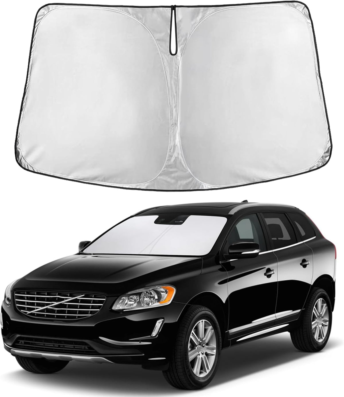 EcoNour Car Windshield Sun Shade | 2025 Upgraded Innovative No-Light-Pass Technology for Maximum Coverage | Foldable Sun Shade Keeps Your Vehicle Cool | Must-Have Car Accessories | Small (59" x 29") - Colors F