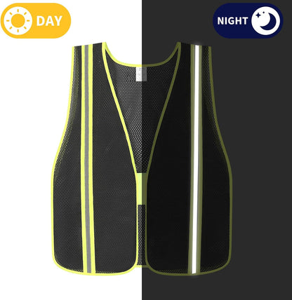 High Visibility Reflective Safety Vest for Men Women Class 2 Hi Vis Mesh Fabric Safety Work Jacket with Elastic Band