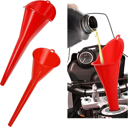 DXNQ Oil Funnel, Automotive Multi-Function Plastic Fuel Funnel with Long Neck, Universal Engine Oil Funnel for Filling Oils Gas Lubricants and Fluids, Car Accessories (Black)
