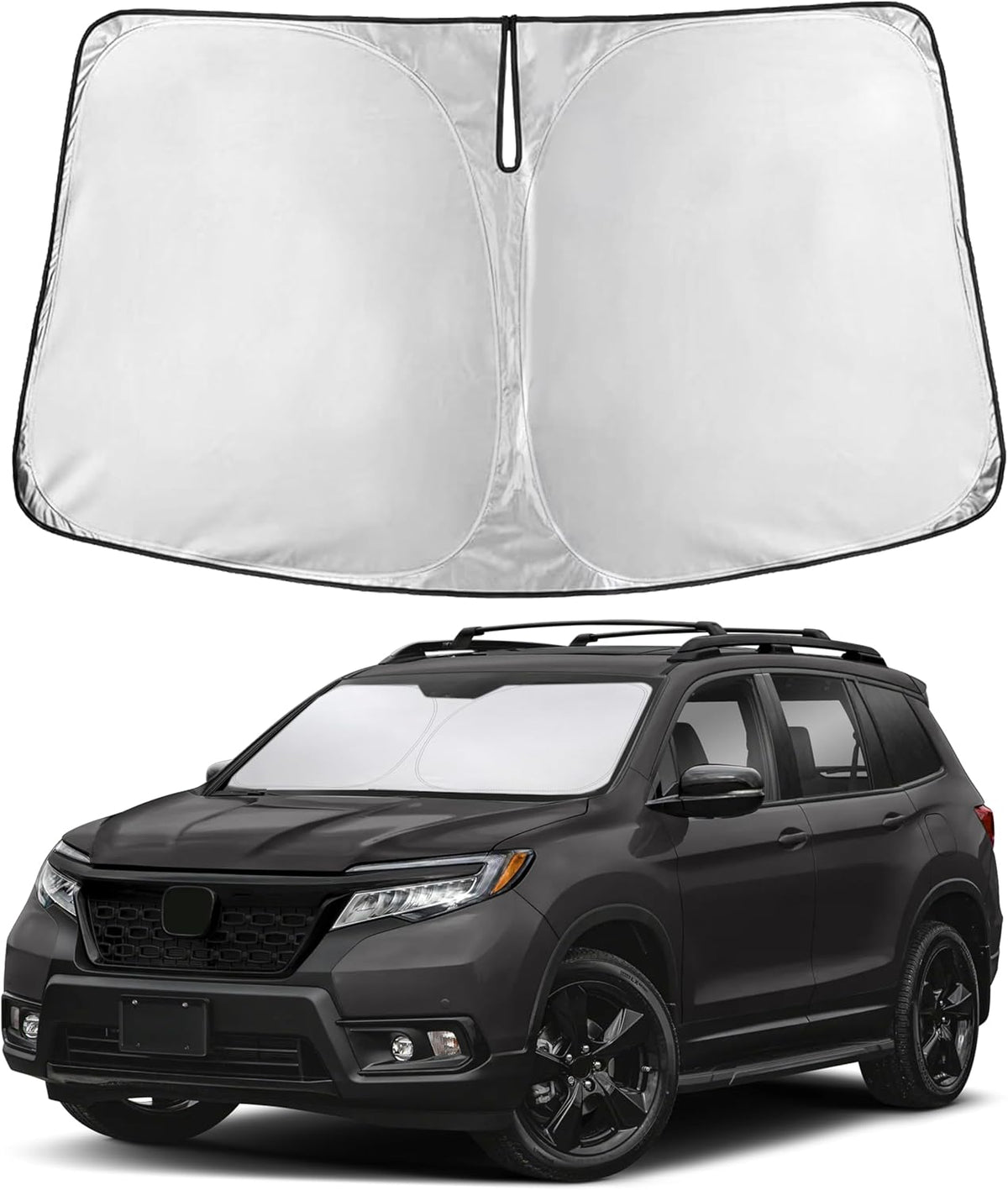 EcoNour Car Windshield Sun Shade | 2025 Upgraded Innovative No-Light-Pass Technology for Maximum Coverage | Foldable Sun Shade Keeps Your Vehicle Cool | Must-Have Car Accessories | Small (59" x 29") - Colors C