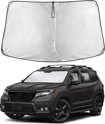 EcoNour Car Windshield Sun Shade | 2025 Upgraded Innovative No-Light-Pass Technology for Maximum Coverage | Foldable Sun Shade Keeps Your Vehicle Cool | Must-Have Car Accessories | Small (59" x 29") - Colors C