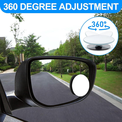 Guirnd 4PCS Blind Spot Mirror, Round HD Glass Side Blindspot, Frameless Convex Mirror Car with Self Adhesive Back for Cars, SUV, Trucks, Universal Vehicles